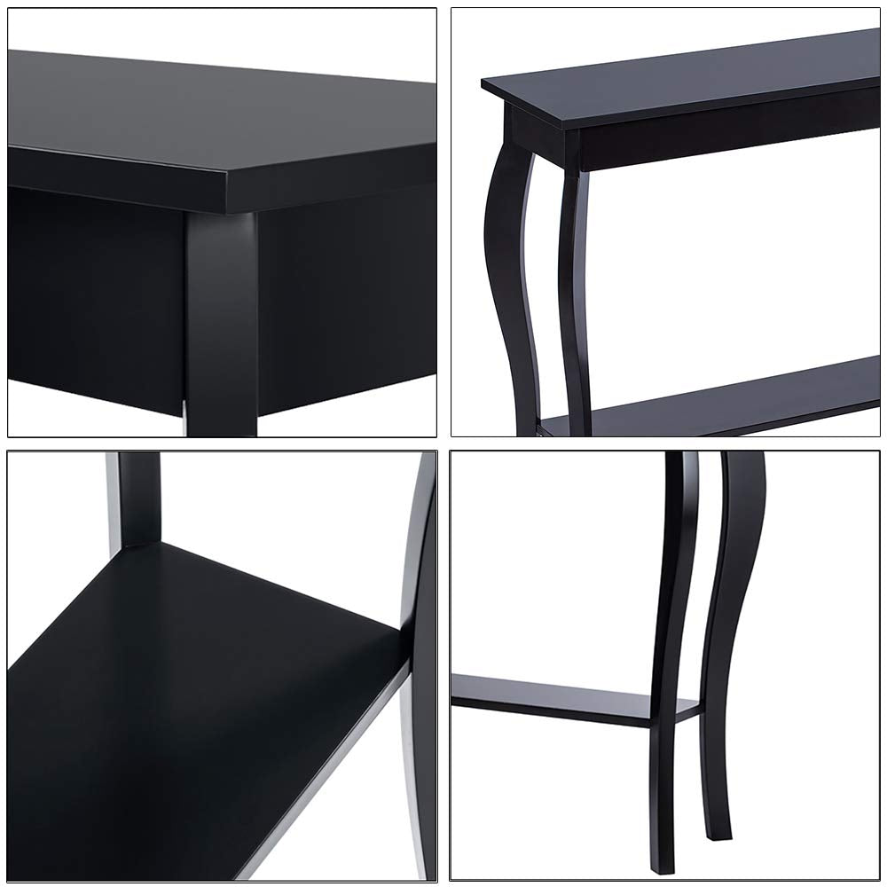 ChooChoo Narrow Console Table, Chic Accent Sofa Table, Entryway Table, Black ChooChoo