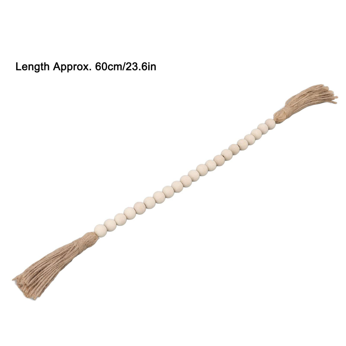 Farmhouse Beads 24in Wood Bead Garland with Tassels Rustic Country Decor Prayer Wall Hanging Bead Decoration for Gifts Ornamen Buachois