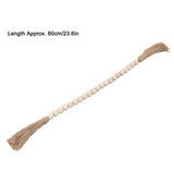 Farmhouse Beads 24in Wood Bead Garland with Tassels Rustic Country Decor Prayer Wall Hanging Bead Decoration for Gifts Ornamen Buachois