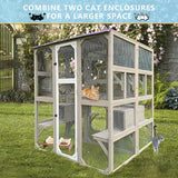 Ketive Catio Outdoor Cat Enclosure Cat Catio Cat House, Cat Cage Condo Indoor Playpen Kitty House Shelter with Multi Platforms, Waterproof Roof, Pull-Out Tray (59" L x 29.5" W x 67.7" H) ketive