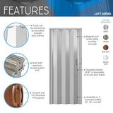 48" W Premium Foldable Accordion Doors, Double Walled Heavy Duty Folding Doors for Interior, Privacy Room Divider, White Oak Techni Home
