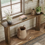 TRIBEWOOD Solid Wood Console Table, 70.9-Inch Extra Long Sofa Table Behind The Couch, Farmhouse Wooden Entryway Furniture with Sturdy Legs, for Living Room, Hallway, Foyer, Rustic Brown TRIBEWOOD