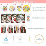Zhenqing 11 Count Stamped Cross Stitch Kits for Adults Beginners, Hand Embroidery Christmas Ornaments kit with Instructions Embroidery Hoops,Christmas Stocking-Four-Piece Set(68446)