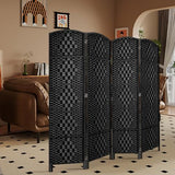 HALLYBEE Room Divider, Room Dividers and Folding Privacy Screens, 16in Privacy Screen, 4 Panel Temporary Wall Partitions, 6ft Space Separation Panel Screen, Black HALLYBEE