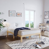 Giantex 14 Inch Queen Wood Platform Bed Frame, Minimalist Mattress Foundation with Solid Rubber Wood, Heavy Duty Wood Slat Support, Without Giantex