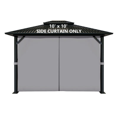 Aoodor 10' x 10' Gazebo Curtain Set Protecting Privacy Side Walls 4 Panels,Curtain Only (Grey)