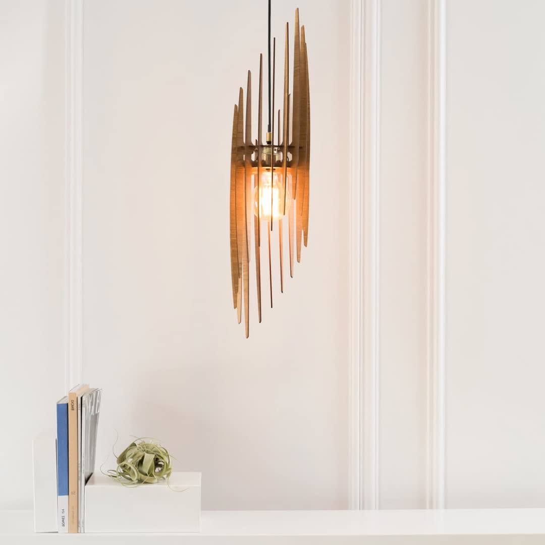STALACTITE Wood Pendant Light | Mid Century Modern Chandelier | Hanging Lamp | Wood Chandelier Lighting | Modern Light Fixture | Modern Pendant Light DEZAART