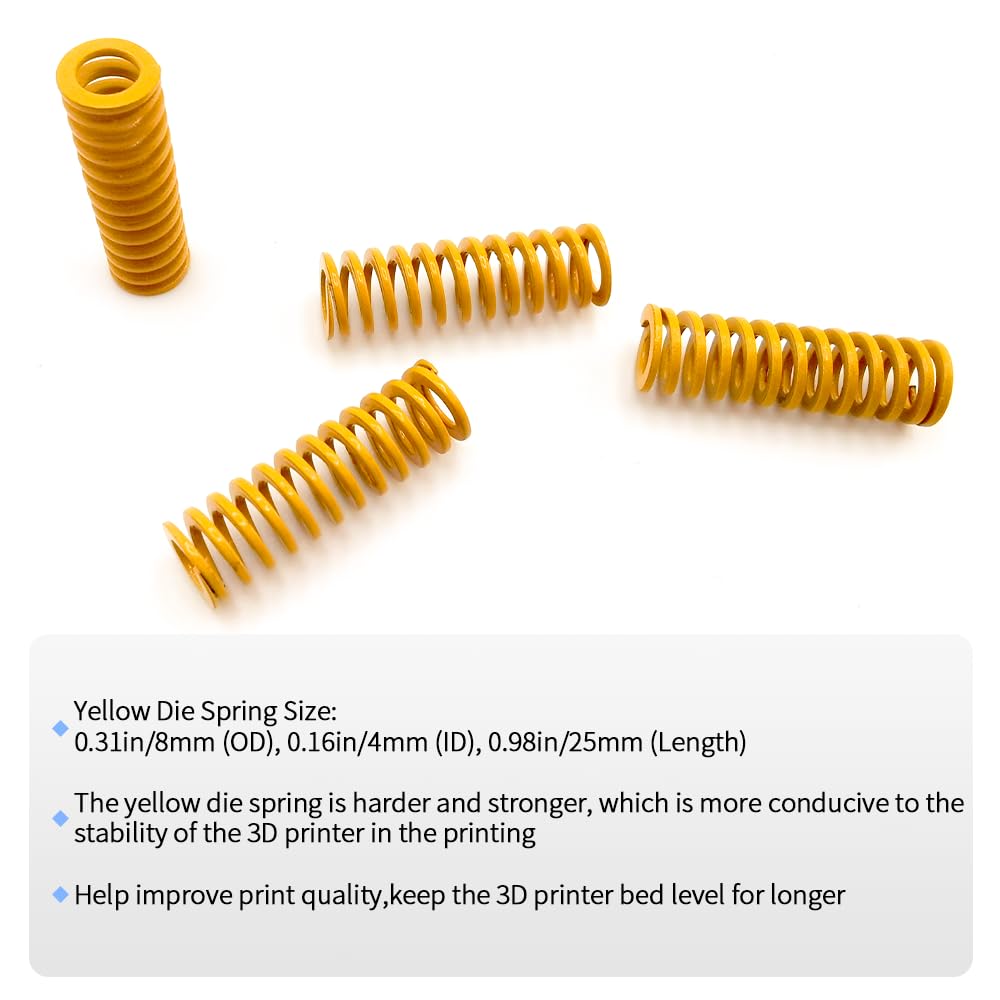 12Pcs Ender 3 v2 Springs, 3D Printer Springs 8mmx25mm Die Springs, 3D Printer Bed Leveling Springs Compatible for Ender 3 /Ender 3 Pro/Ender 3 S1 Pro/Ender 3 Max Neo/CR10 Series Heated Bed, - WoodArtSupply