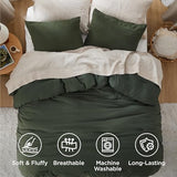 Bedsure Queen Comforter Set, Dark Green Soft Prewashed Bedding for All Seasons, 3 Pieces GentleSoft™ Bed Set, 1 Lightweight Comforter (90"x90") and 2 Pillowcases (20"x26") Bedsure
