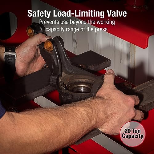 SUNEX TOOLS 5720AH Fully-Welded Air/Hydraulic Shop Press, 20 Tons Sunex Tools