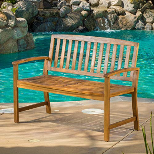 Christopher Knight Home Loja Acacia Bench, Teak Finish Christopher Knight Home