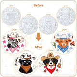 BEUNITONE 4 Set Embroidery Kit for Beginners, Animal Cowboy Patterns Cross Stitch Kits, Needlepoint Kits for Adults with Hoop, Cute Hand Embroidery Patterns for Cloth and Home Decor