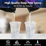 Deep Pour Epoxy Resin, KISREL 96OZ Resin Epoxy Kit (2:1) for 2-4 Inch Pour Depths，Bubble Free, Low Odour, Crystal Clear Casting Resin for Bar Tops, Table Tops, River Tables, Wood Fillers, Crafts KISREL