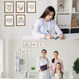 5 Sets Skull Embroidery Kits for Beginners Adults, Anatomy Embroidery Starter Kit for Doctors Nurses Christmas Gifts with Floral Stamped Pattern DIY Needlepoint Kit Cross Stitch Set Includes 2 Hoops