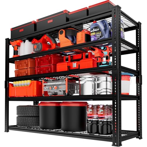 Storage Shelves, Garage Shelving Heavy Duty 2800 LBS Capacity, 48"L x 18"W x 72"H Adjustable Metal Shelving Organizer Wire Rack, 5 Tier Utility Shelf Unit for Pantry Closet Warehouse Organization MODCART