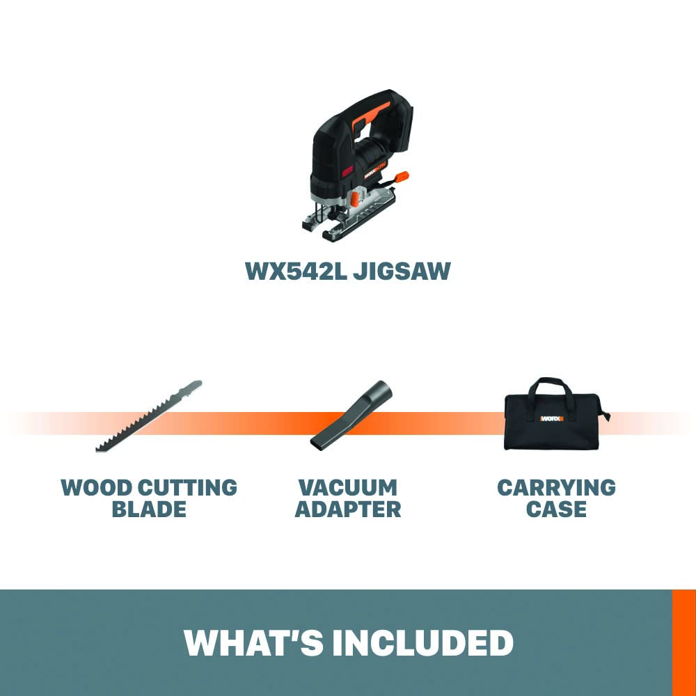 Worx NITRO 20V Power Share Cordless Jigsaw with Brushless Motor - WX542L.9 (Tool Only) WORX