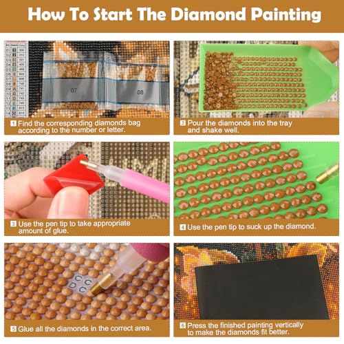 KEYIFA White Tiger Diamond Art Kits for Adults, DIY Diamond Painting Animal, Round Full Drill, 5D Diamonds Dots Mosaic Painting, Gem Arts Craft for Home Wall Decor Gifts, 30x40cm KEYIFA