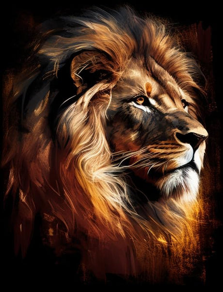 SKRYUIE Paint by Numbers Lion for Adults, Acrylic Oil Painting by Numbers Kits for Beginner with Paintbrushes Brushes Art Crafts Canvas for Home Decor 16x20 inch / 40x50 cm B43691 SKRYUIE