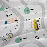 Yasida Car Sheet Sets for Kids Cute Cartoon Truck Bed Queen Size Fitted Sheets Boys 3D Plants Print Bedding Set Soft Microfiber Bedroom Decor(3pc) Yasida
