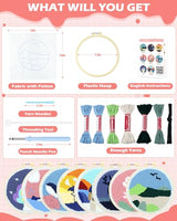 FIVEIZERO DIY Punch Needle Kit for Beginners,Mountain View Punch Embroidery Kit with Patterns,Yarn Punch Needle Art Craft Kit for Adults,Punch Needling Starter Set for DIY Gift and Home Decor
