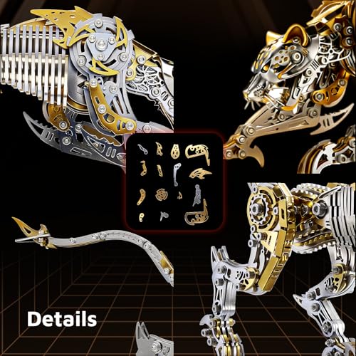 Leopard 3D Metal Model Kit for Adults and Teens, 3D Metal Puzzle, DIY Metal Building Kit, Challenging Assembly Model, Brain Teaser Challenge, Desktop Decor, Collectible Gift for Men