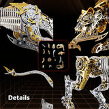 Leopard 3D Metal Model Kit for Adults and Teens, 3D Metal Puzzle, DIY Metal Building Kit, Challenging Assembly Model, Brain Teaser Challenge, Desktop Decor, Collectible Gift for Men