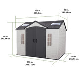 Lifetime 60005 Outdoor Storage Shed with Windows, Skylights and Shelving, 10 x 8 Feet Lifetime