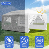 10x20 FT Party Tent, Outdoor Wedding Tents for Parties, Canopy Event Tent with 6 Removable Sidewalls, Waterproof Gazebo Shelter for Birthday Parties, Weddings, BBQs & Events (10X20FT-6Sides White) YYANDC