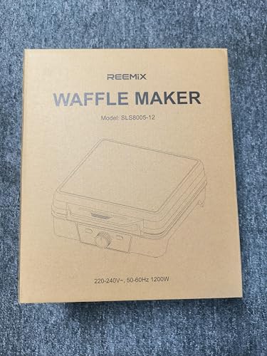 Belgian Waffle Maker 4 Slices, 1200W Waffle Iron, Anti-Overflow Waffle Iron with Browning Knob, Nonstick Plates, Indicator Lights, Silver/Black Reemix