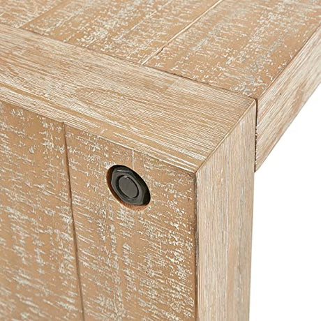 INK+IVY Monterey Solid Wood Console Table for Entryway, Brushed Reclaimed Wheat Grain Finish, Counter Work Surface, Dining Bar, Industrial, INK+IVY
