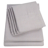 King Size Bed Sheets - 6 Piece 1500 Supreme Collection Fine Brushed Microfiber Deep Pocket King Sheet Set Bedding - 2 Extra Pillow Cases, Great Value, King, Classic Stripe Gray Sweet Home Collection