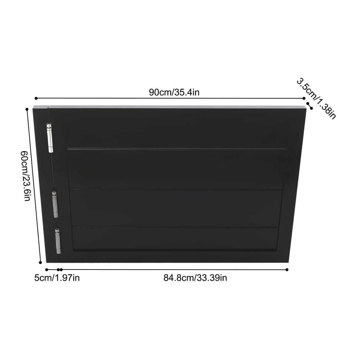ZBXGJKSY Swinging Door, Retro Cafe Doors for Fence Door, Partition Door, Bar Door 35.4 X 23.6 Inches Solid Wood Swing Door Hard and Sturdy Dutch Door with Hinges, Black ZBXGJKSY