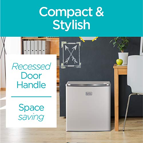 BLACK+DECKER BCRK17W Compact Refrigerator Energy Star Single Door Mini Fridge with Freezer, 1.7 Cubic Ft., White BLACK+DECKER