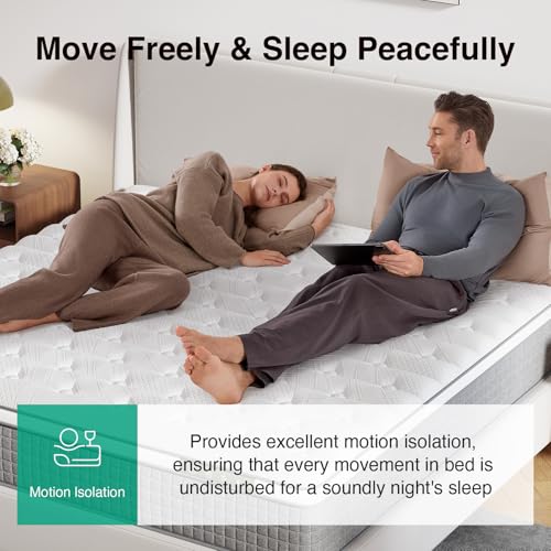 Novilla 12 Inch Full Size Mattress, Hybrid Mattress Full with Pocketed Coils & Gel Infused Memory Foam & Nylon Cooling Fabric for Motion Isolation & Pain Relief Comfort CertiPUR-US Certified Novilla