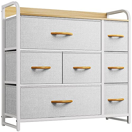 YITAHOME Dresser with 7 Drawers - Fabric Storage Tower, Organizer Unit for Bedroom, Living Room, Hallway, Closets - Sturdy Steel Frame, Wooden Top & Easy Pull Fabric Bins YITAHOME