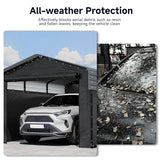 10x15FT Heavy Duty Metal Carport, Outdoor Carport Canopy with Galvanized Steel Roof and Reinforced Base,Removable Sidewalls & Door, Garage Shelter Shade for Cars,Trucks, Boats, Gray Real Relax