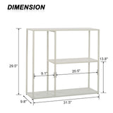 HDANI Console Table, Narrow Entryway Table, 3 Tier Metal Hallway Table, 9.8''Dx31.5''Wx29.7''H(White) HDANI