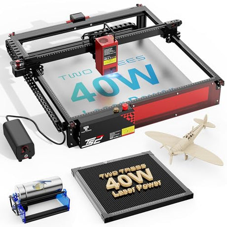 Twotrees TS2 Laser Engraver,40000mW High Precision Laser Engraving Machine,Laser Cutter,0.08mm Laser Spot Engraver Machine for DIY,Wood,Metal,Acrylic,Glass,Stainless Steel Twotrees