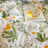 ETDIFFE Green Floral Queen Size Comforter Set, 3pc Flower Printed Soft Bedding Set, All Season Lightweight Botanical Pattern Bed Comforter, White ETDIFFE
