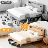 LeArex Under Bed Storage Containers with Wheels 2 Pack Underbed Shoe Storage Bedroom Storage Bins Organizer Large Capacity Under Bed Storage with Lid for Clothes Shoes Toys Blankets (Black) LeArex