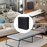 Rollaway Bed Cover 39.5"x15.5"x45.2" Dustproof and Waterproof Folding Bed Storage Cover Large Camping Cots Cover, Easy on and Off, Black UUFCTY