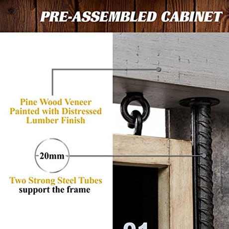Seller123 Prescott Collection 40'' Dartboard Cabinet Set, Steel Tip Darts, Gray Seller123