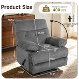 GNMLP2020 Oversized Recliner Chairs, Manual Large Recliners, Big Mans Recliner Chair for Adults 400lbs, Extra Wide Single Reclining Sofa Chair for Living Room, RV, Grey
