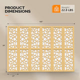VINGLI 70'' H Room Divider, Non-Woven Fabric Privacy Screen, Indoor Partition Wall Dividers, Freestanding Hinged Space Separator with Modern Unique Pattern (Gold, 6 Panel) VINGLI