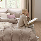 Bedsure Khaki Duvet Cover King Size - 3 Pieces Prewashed Extra Soft Bedding Set, Includes 1 Duvet Cover 104x90 Inches with Zipper Closure & 2 Pillow Shams, Comforter Not Included Bedsure