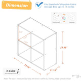NELYE 4 Cube Organizer Bookcase - Fabric Storage Bins Container, Open Shelf Simple Compartments Bookshelf, Oak NELYE