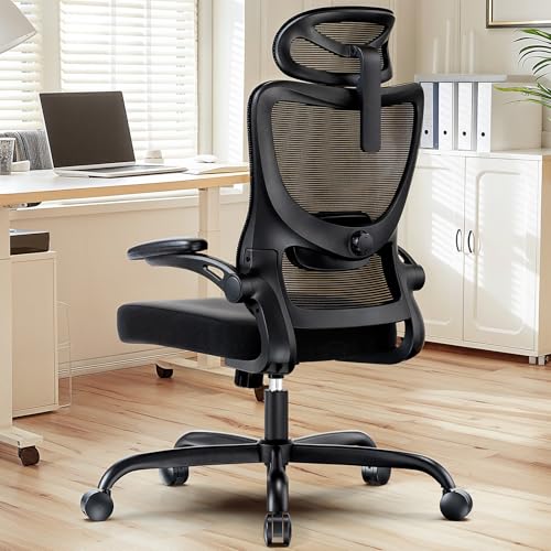HUANUO Ergonomic Office Chair, High Back Computer Desk Chair with Adjustable Lumbar Support and Headrest, Comfy Gaming Chair with 3D Armrests, Home Office Rolling Chair, Max Load 300 lbs HUANUO
