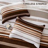 Dobuyly Brown Comforter Queen Size 7 Pieces, Boho Striped Bed in a Bag Set, Soft Microfiber Bedding Set with Comforter, Sheets, Pillowcases & Shams Dobuyly