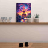 France Eiffel Tower Oil Paint by Number Kits for Kids and Adults Beginner Paris Cityscape Acrylic Digital Pitures The Seine River Paintwork Bedroom Decor Nordcis Romantic Gift (16''W x 20''H) TUMOVO