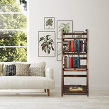 Yaheetech Foldable Ladder Shelf Wooden Plant Stand Indoor Outdoor Shelves No Assembly Flower Display Multi-Functional Shelves Outdoor Storage Shelf for Living Room/Garden/Office/Kitchen Brown Yaheetech